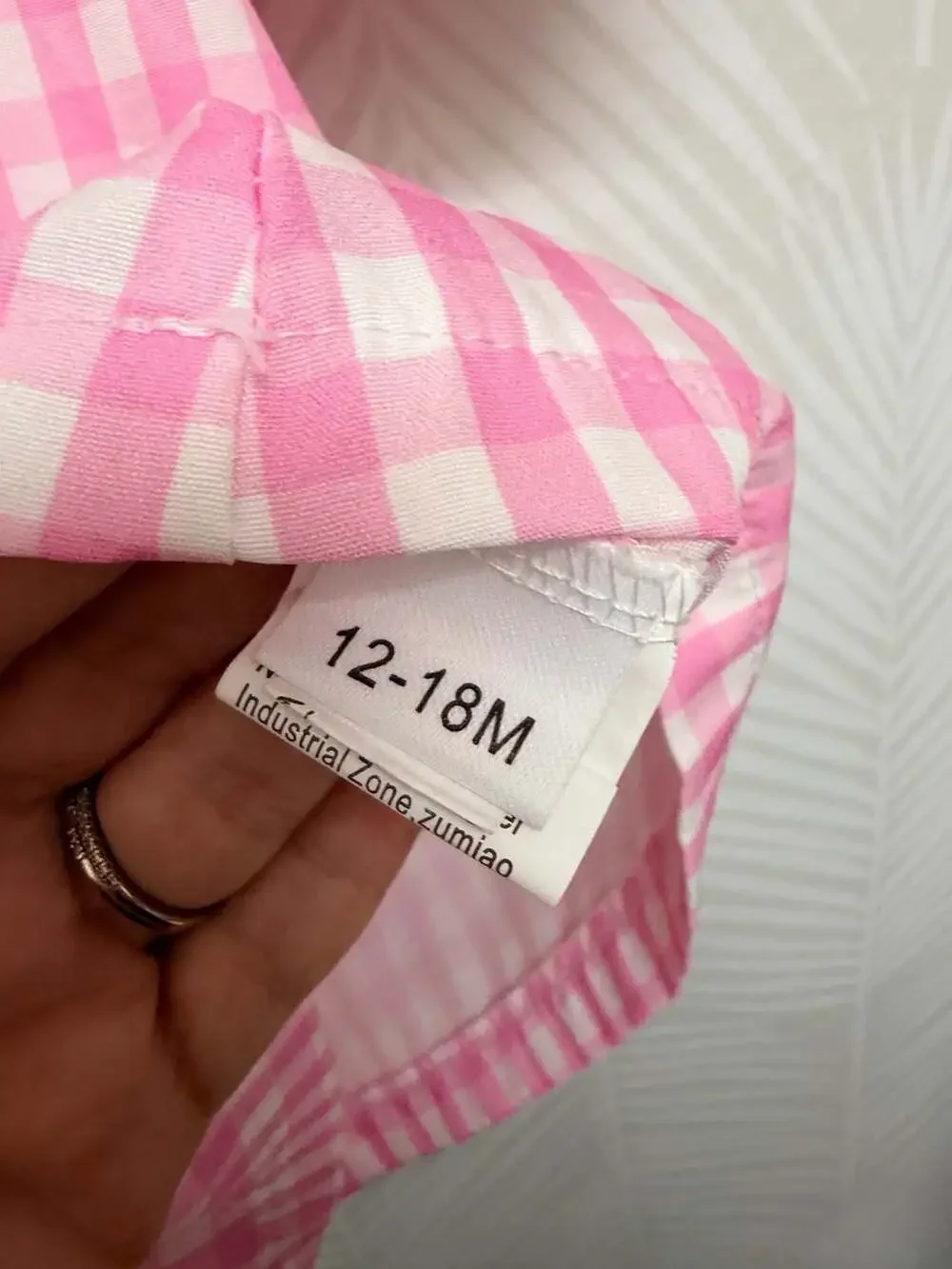 Pink and White Gingham Smocked Big Sister Dress with Ruffle Sleeves